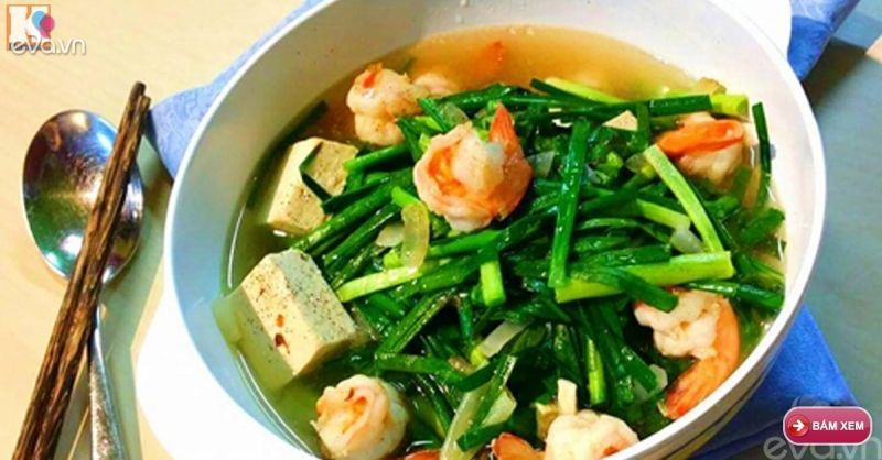 Canh hẹ đậu phụ