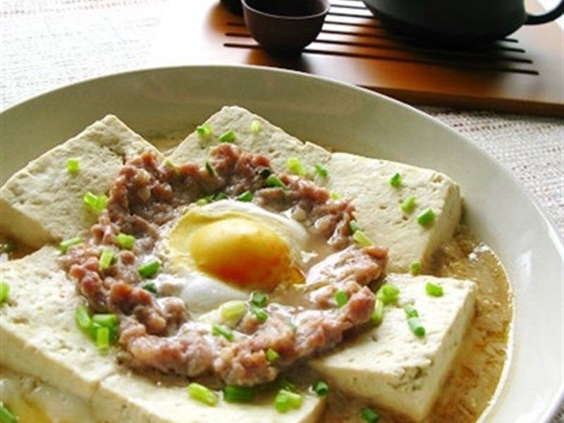 Đậu phụ hấp trứng thịt