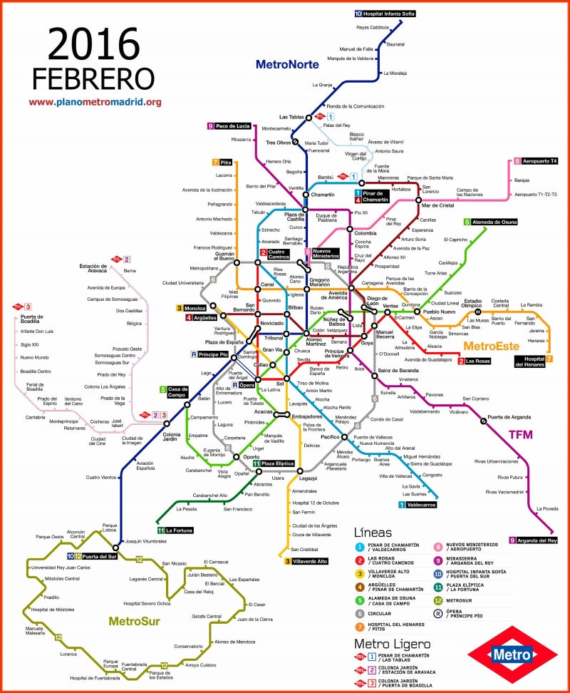 Hệ thống tàu điện ngầm Madrid, Tây Ban Nha (300 ga)