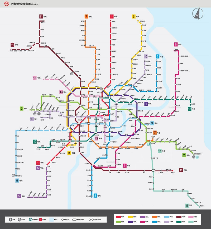 Hệ thống tàu điện ngầm Thượng Hải, Trung Quốc (263 ga)
