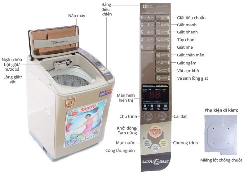 Máy giặt Sanyo ASW-D900ZT 9kg