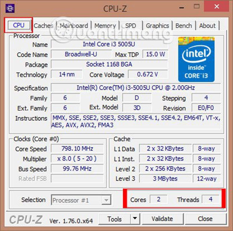Sử dụng phần mềm CPU - Z