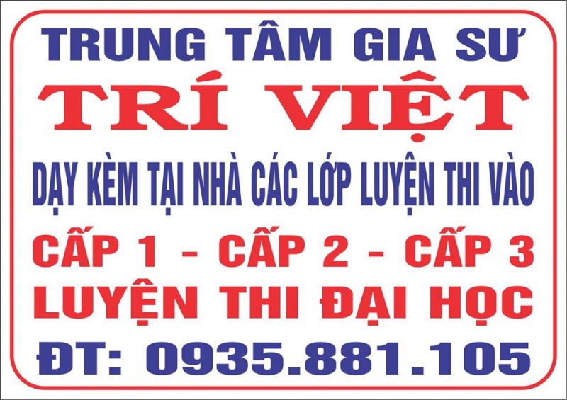 Trung tâm gia sư Trí Việt