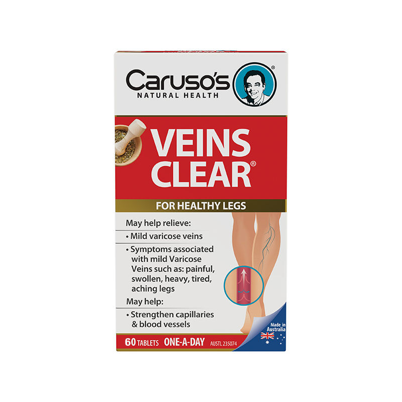 Viên uống hỗ trợ điều trị suy giãn tĩnh mạch Carusos Veins Clear