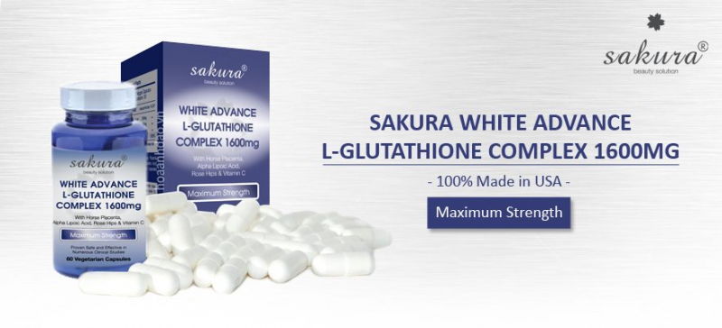 Viên uống trắng da Sakura WHITE ADVANCE L-GLUTATHIONE