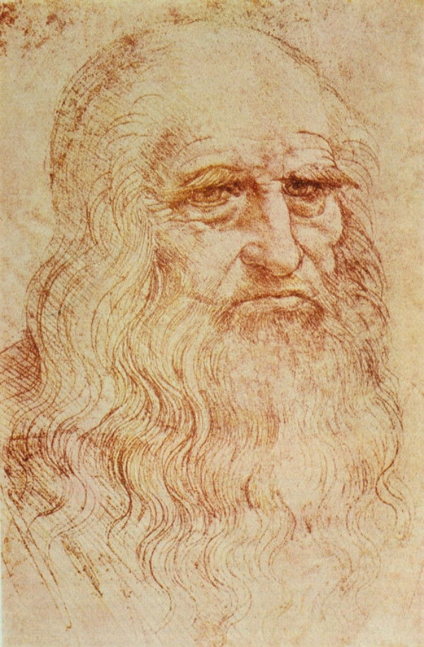 portrait of a man in red chalk