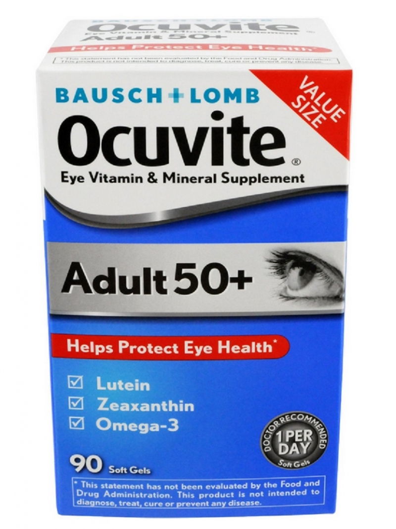 Baush +Lomb Ocuvite 50+: Thuốc uống bổ mắt giành cho người từ 50 tuổi trở lên