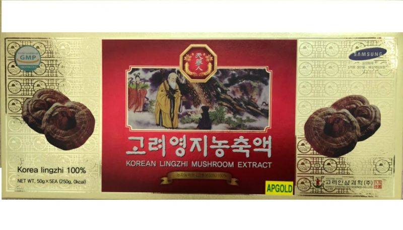 Cao Linh Chi Đỏ Bio Apgold Korean Lingzhi Mushroom Extract Hàn Quốc 250g