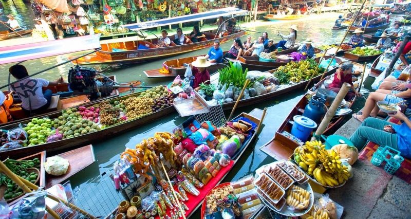 Chợ nổi Damnoen Saduak - Thái Lan