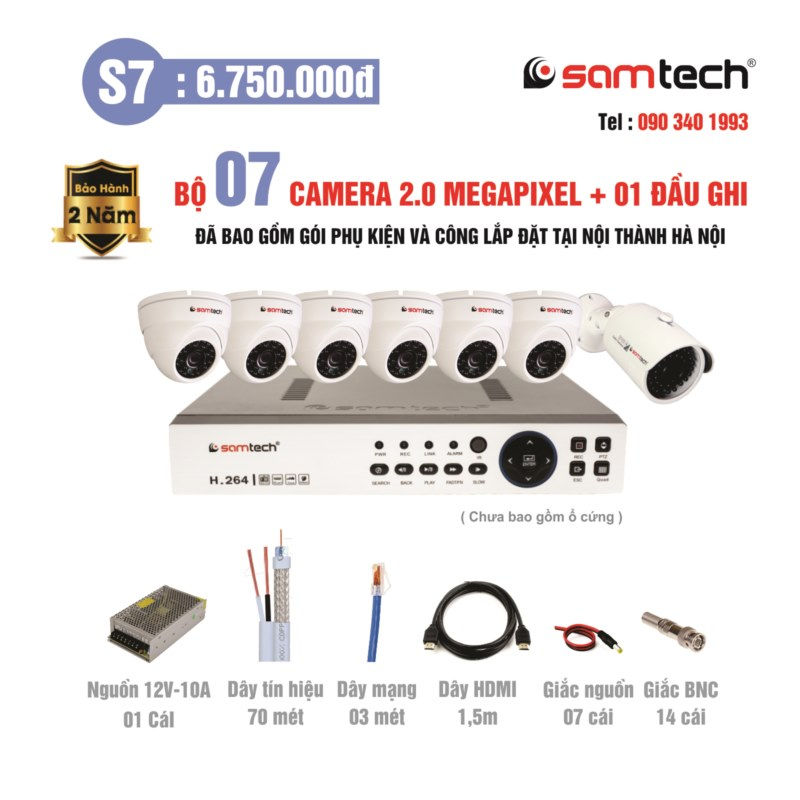 Combo S7 trọn gói lắp đặt camera giám sát giá rẻ nhất Hà Nội