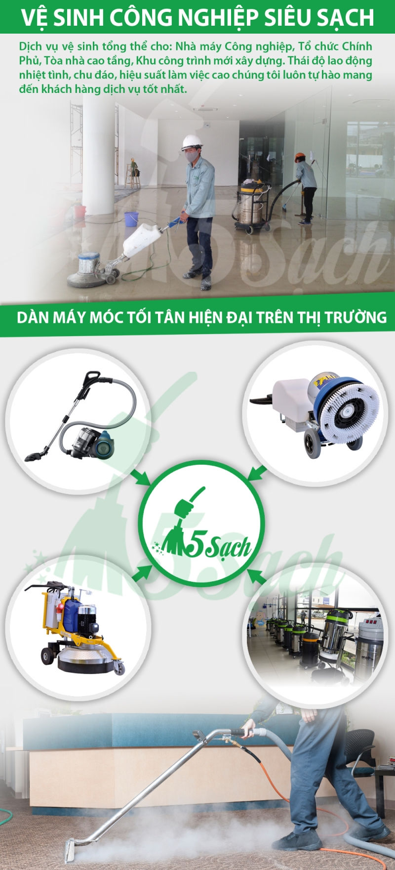 Công ty vệ sinh công nghiệp 5 sạch