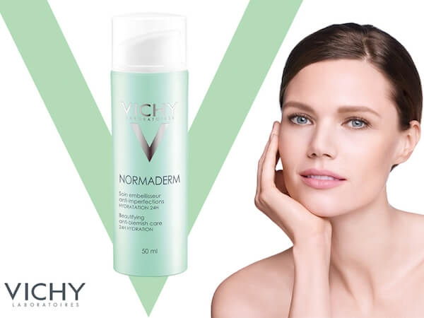 Kem dưỡng ẩm cho da giảm mụn và bóng dầu Vichy Normaderm Beautifying Anti-blemish Care 24h Hydration