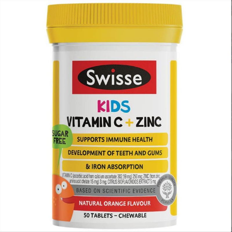 Kẹo bổ sung vitamin C và kẽm cho trẻ Swisse Kids Vitamin C + Zinc