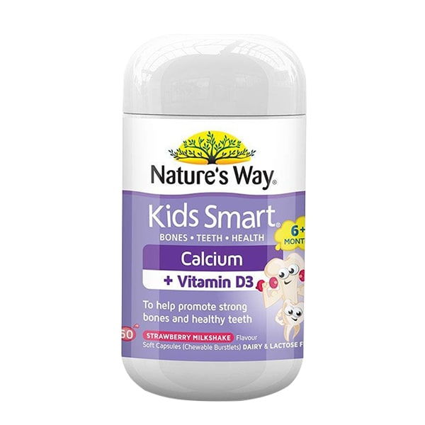 Kẹo dẻo Natures Way Kids Smart Calcium + Vitamin D3 Úc