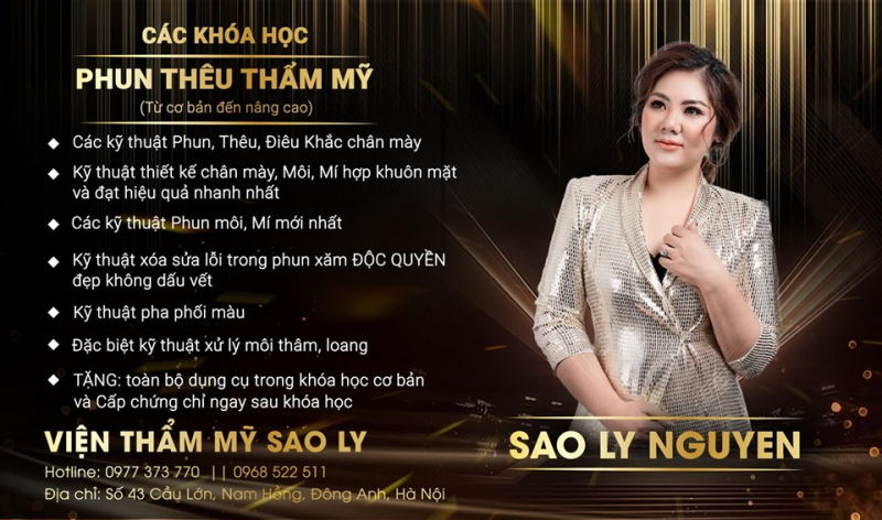 Master Sao Ly - nghệ nhân phun xăm thẩm mỹ hàng đầu tại Hà Nội