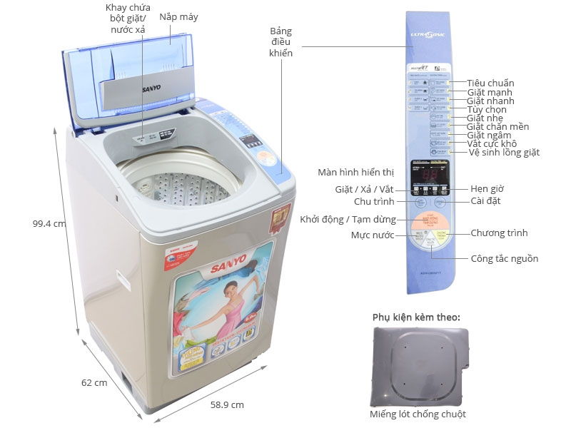 Máy giặt Sanyo ASW-U800Z1T
