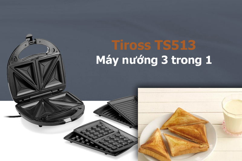 Máy nướng bánh 3 trong 1 Tiross TS-513