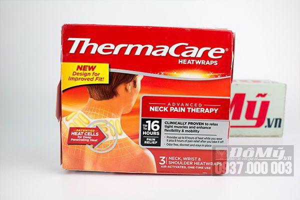 Miếng dán nhiệt giảm đau vùng thắt lưng và vai gáy Thermacare Heatwraps Neck Pain Therapy