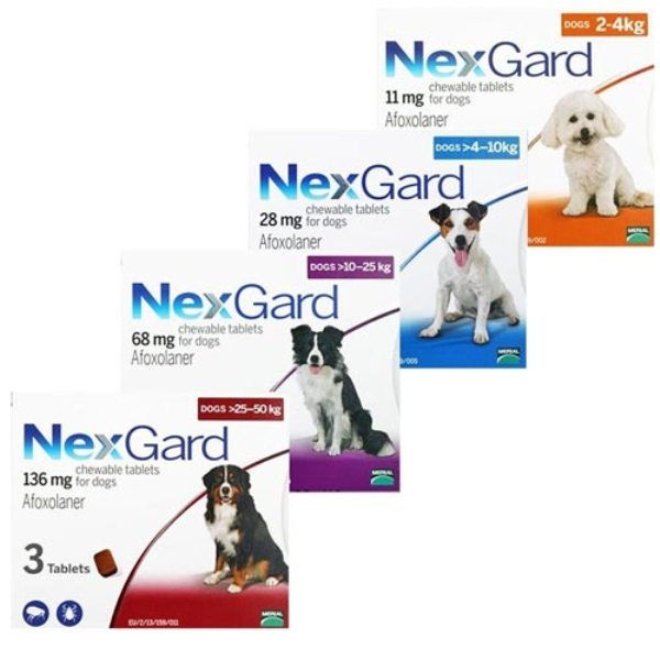 NexGard Thuốc trị ghẻ chó, viêm da, ve chó của Merial – Pháp