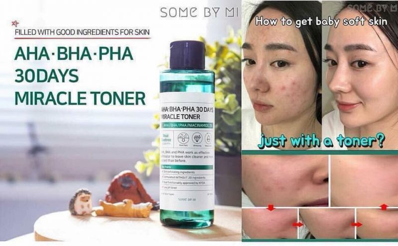 Nước hoa hồng trị mụn Some By Mi AHA-BHA-PHA 30 Days Miracle Toner 150ml