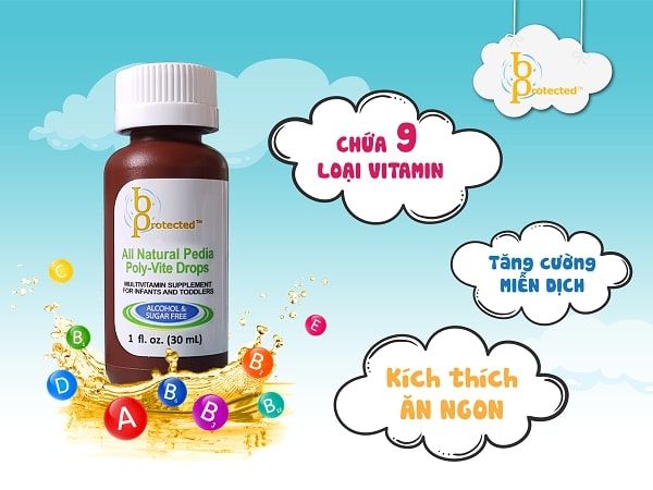 PEDIA POLY – VITE DROPS 30ml  Vitamin Tổng Hợp Cho Trẻ Biếng Ăn, Suy Dinh Dưỡng