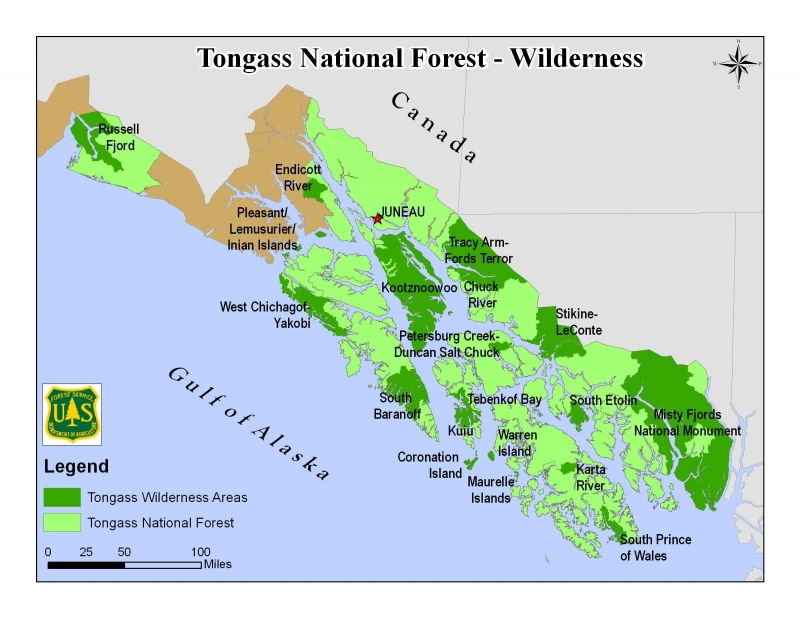 Rừng Tongass - Bắc Mỹ (68,062 km vuông)