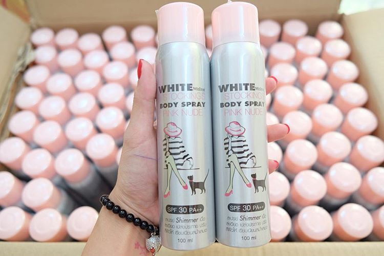 Tất phun Mistine White Stocking Body Spray Pink Nude SPF 30 PA++