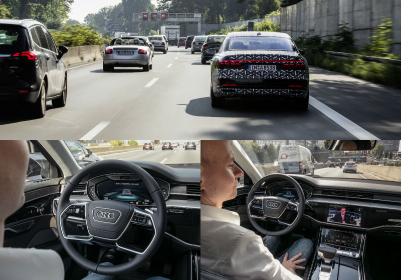 Tính năng xe tự lái trong tình trạng kẹt xe Audi AI Traffic Jam Pilot