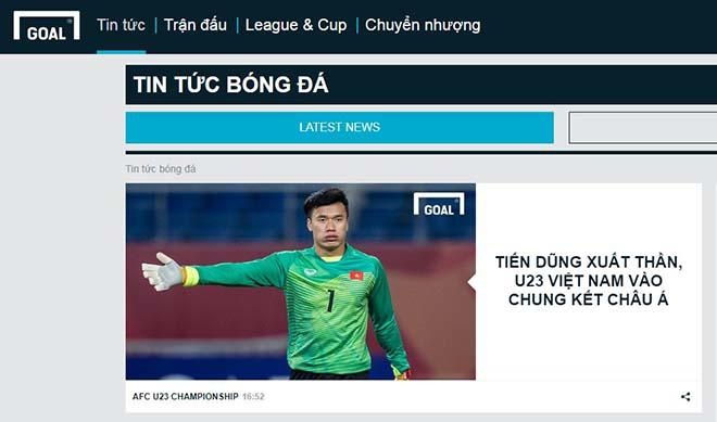 Trang Goal phiên bản tiếng Việt ca ngợi chiến thắng của U23 Việt Nam là kỳ tích phi thường