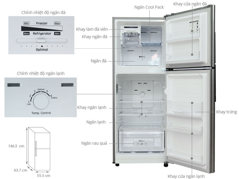 Tủ lạnh Samsung 208 lít RT20HAR8DSA/SV