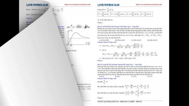 Tuyển tập 196 bài toán cơ điện hay và khó