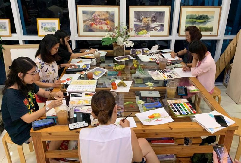 Watercolor art studio