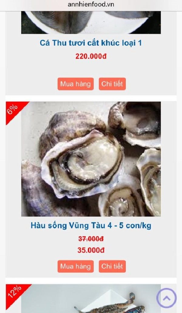 Website thực phẩm An Nhiên Food Market