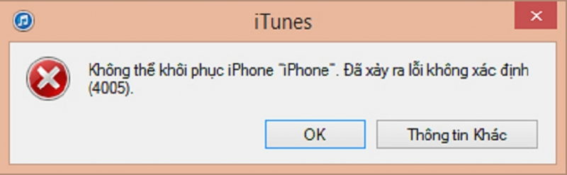 iPhone 5 restore lỗi 4005