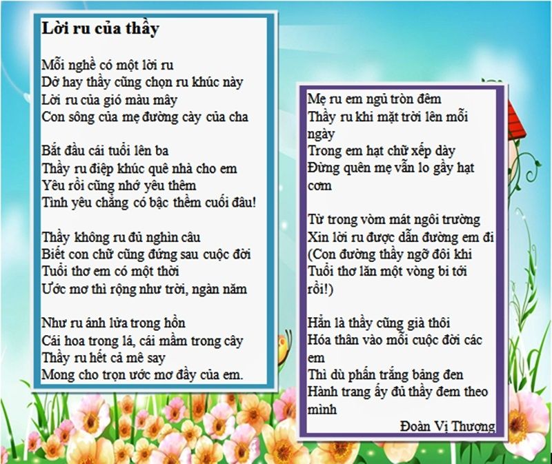 Bài thơ: Lời ru của thầy