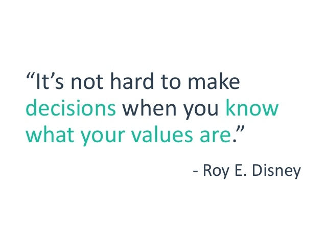 Bạn sống và đưa ra quyết định theo giá trị của bản thân Bạn sống và đưa ra quyết định theo giá trị của bản thân