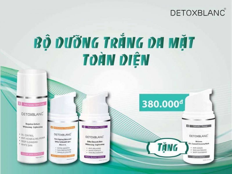 Bộ siêu dưỡng trắng da mặt DETOXBLANC