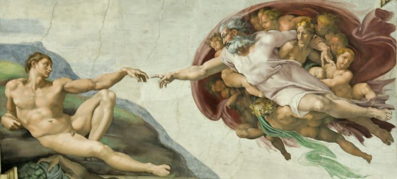 Bức tranh The Creation Of Adam (Sự Sáng Tạo Ra Adam) – Michelangelo