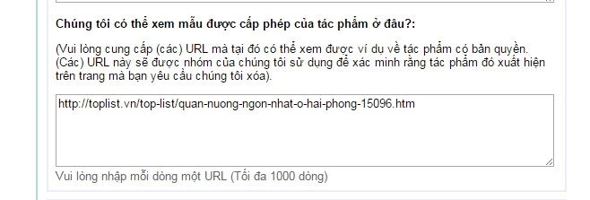 Bước 3: Khai báo URL nội dung của bạn