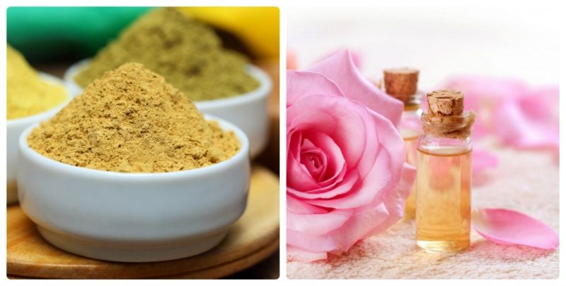 Bột đàn hương và nước hoa hồng Bột đàn hương và nước hoa hồng