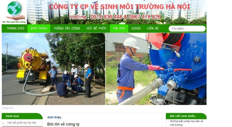 Công ty CP vệ sinh môi trường Hà Nội