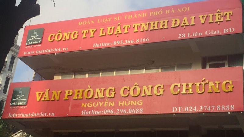 Công ty luật Đại Việt, văn phòng công chứng Đại Việt