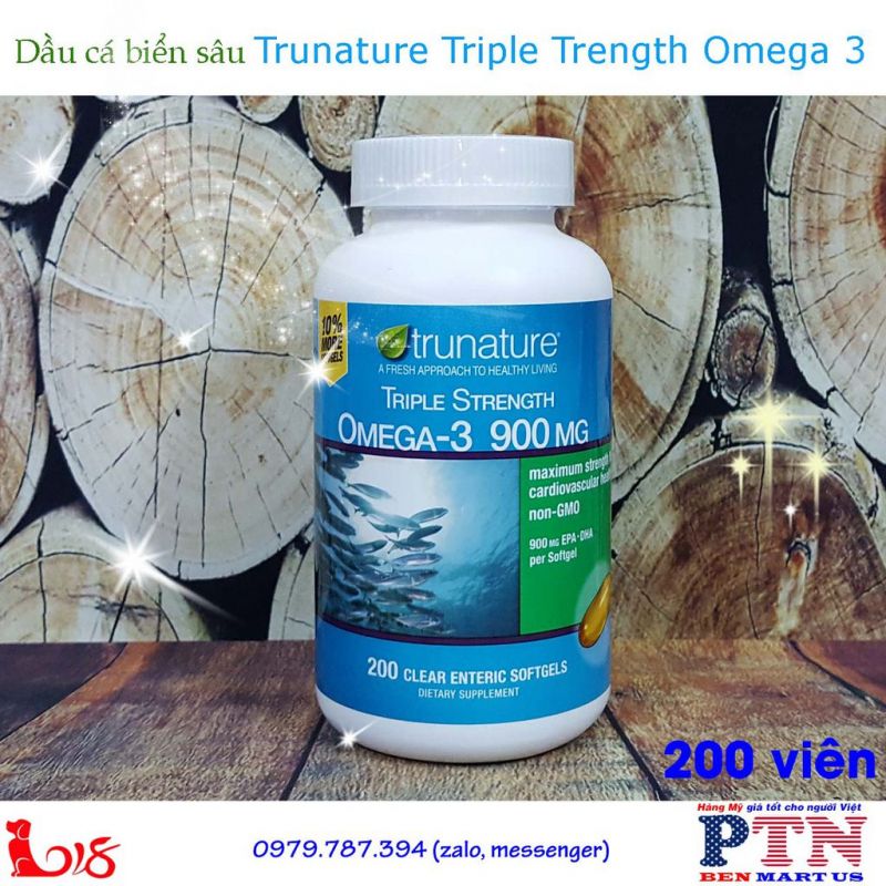 Dầu cá Omega 3 Trunature Triple Strength Omega-3 900mg