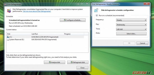 Drefrag ổ cứng của bạn thường xuyên