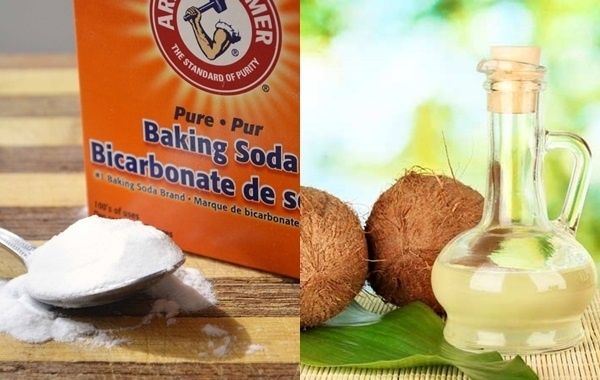 Dùng Baking soda với dầu dừa