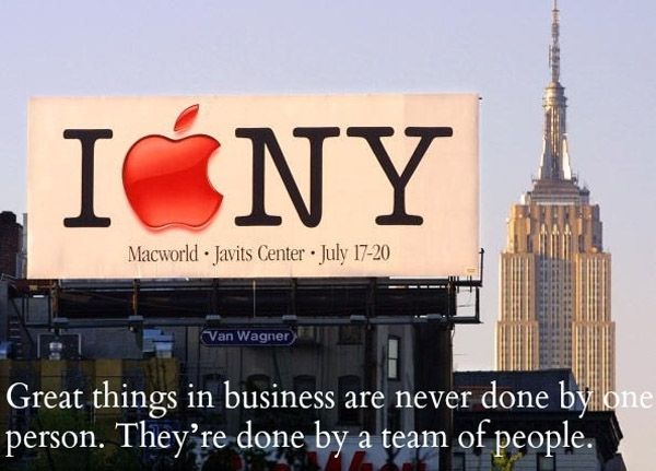 Great things in business are never done by one person, they’re done by a team of people