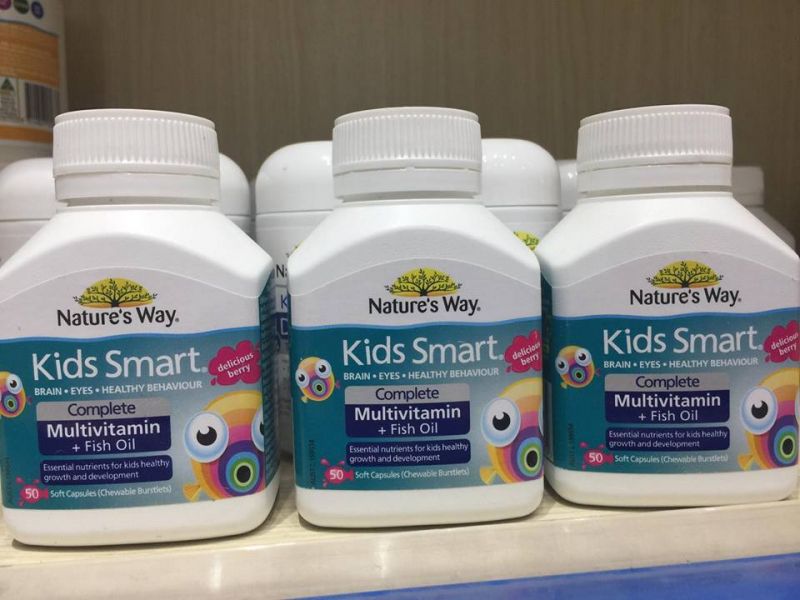 Kẹo Vitamin cho bé Nature's Way Kids Smart Complete Multivitamin + Fish Oil