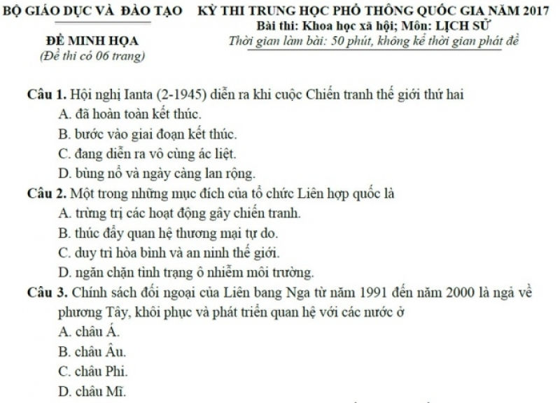 Làm thêm một số đề tham khảo, đề mẫu Làm thêm một số đề tham khảo, đề mẫu