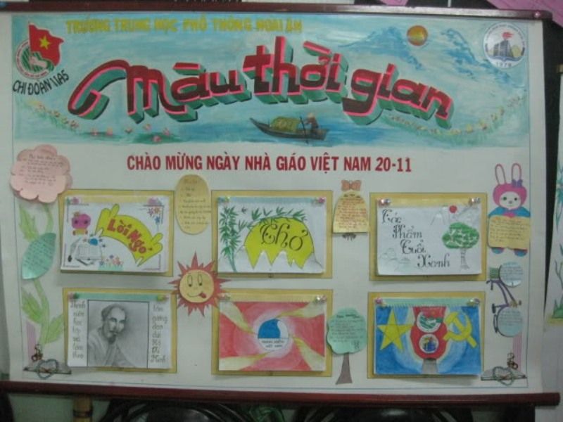 Mẫu báo tường với chủ đề “Màu thời gian”