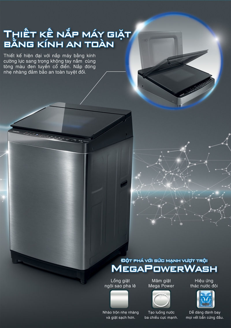Máy giặt Toshiba Inverter 14 kg AW-DG1500WV (KK)